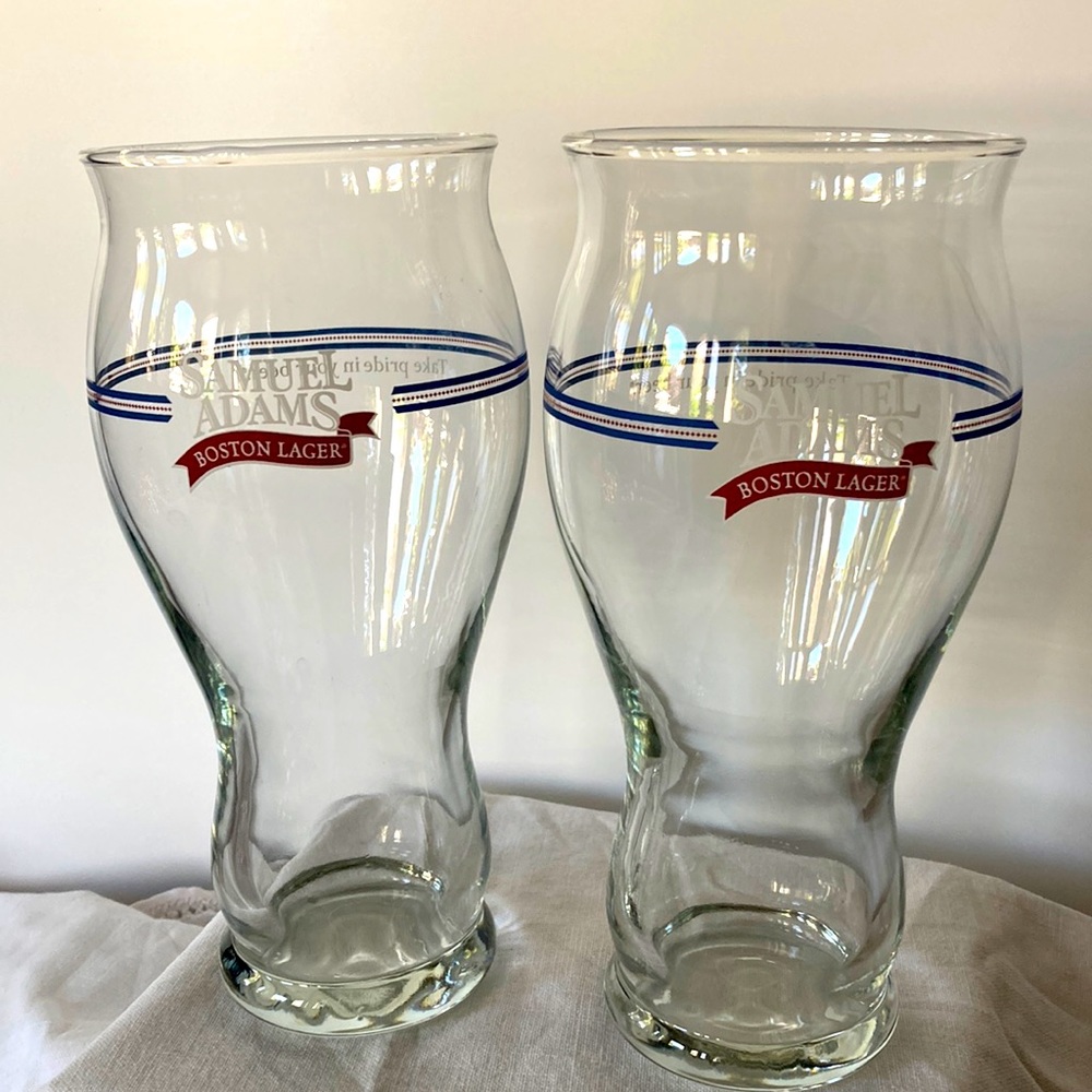 Pair of Samuel Adams Boston Lager Beer Glasses